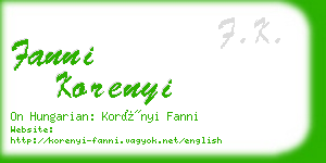 fanni korenyi business card